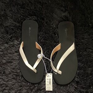 Madden Girl Black and Cream Sandals